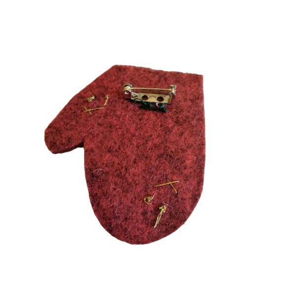 Vintage Tartan Plaid Stocking Handcrafted mitten snowman Pin Christmas Lot 2 - Picture 8 of 8